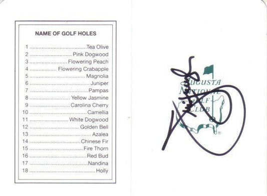 Jim Furyk autographed Augusta National Masters scorecard - AutographsForSale.com