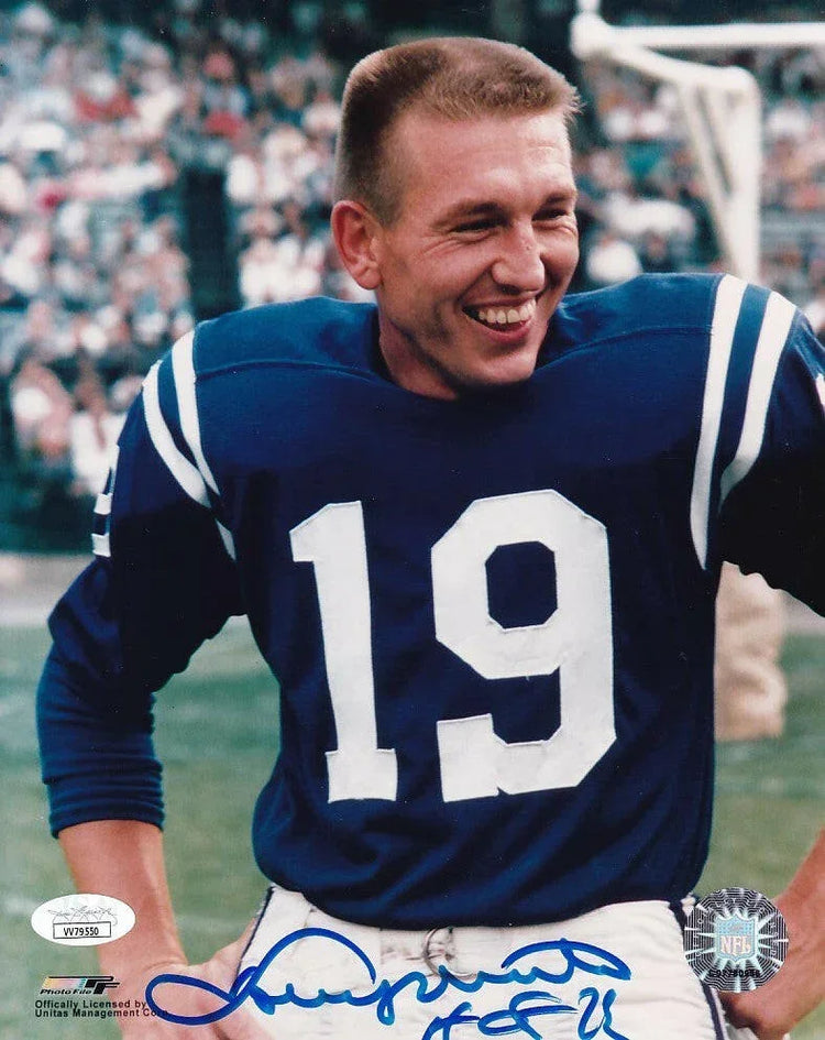 Johnny Unitas autographed Baltimore Colts 8x10 photo inscribed HOF 79 JSA - AutographsForSale.com