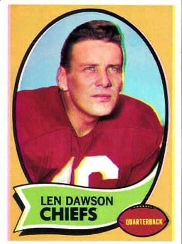 Len Dawson KC Chiefs 1970 Topps card 1 ExMt Condition Misprint - AutographsForSale.com