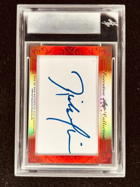 Lou Holtz & Rick Mirer 2017 Leaf Masterpiece Cut Signature certified signed card 1/1 Notre Dame JSA - AutographsForSale.com