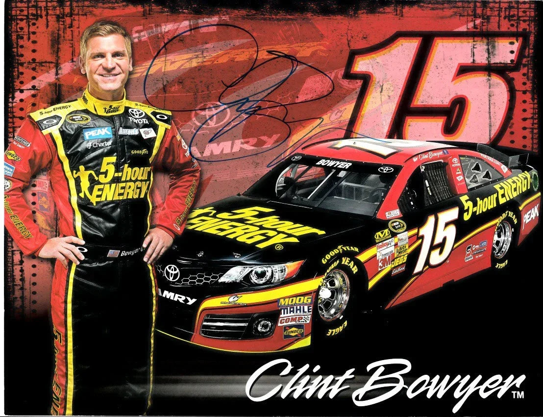 Clint Bowyer signed 5-Hour Energy NASCAR 8x11 photo card - AutographsForSale.com