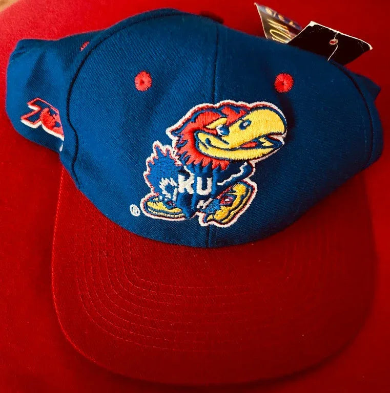 Kansas Jayhawks vintage 1990s embroidered size 7 3/8 cap NEW - AutographsForSale.com