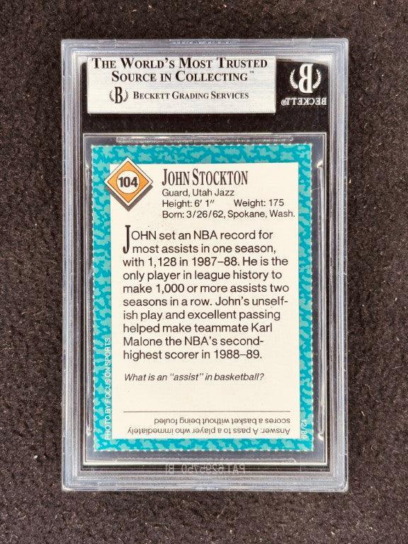 John Stockton Utah Jazz 1989 SI for Kids card BGS grade 8.5 - AutographsForSale.com