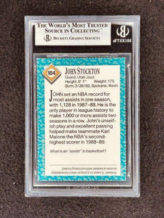 John Stockton Utah Jazz 1989 SI for Kids card BGS grade 8.5 - AutographsForSale.com