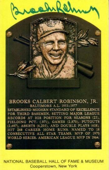 Brooks Robinson signed Baseball Hall of Fame plaque postcard JSA Orioles - AutographsForSale.com