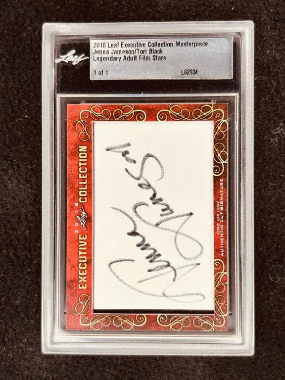 Jenna Jameson & Tori Black 2018 Leaf Masterpiece Cut Signature certified signed card 1/1 JSA - AutographsForSale.com