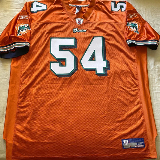 Zach Thomas Miami Dolphins 2003 2004 Reebok game model orange jersey NEW - AutographsForSale.com