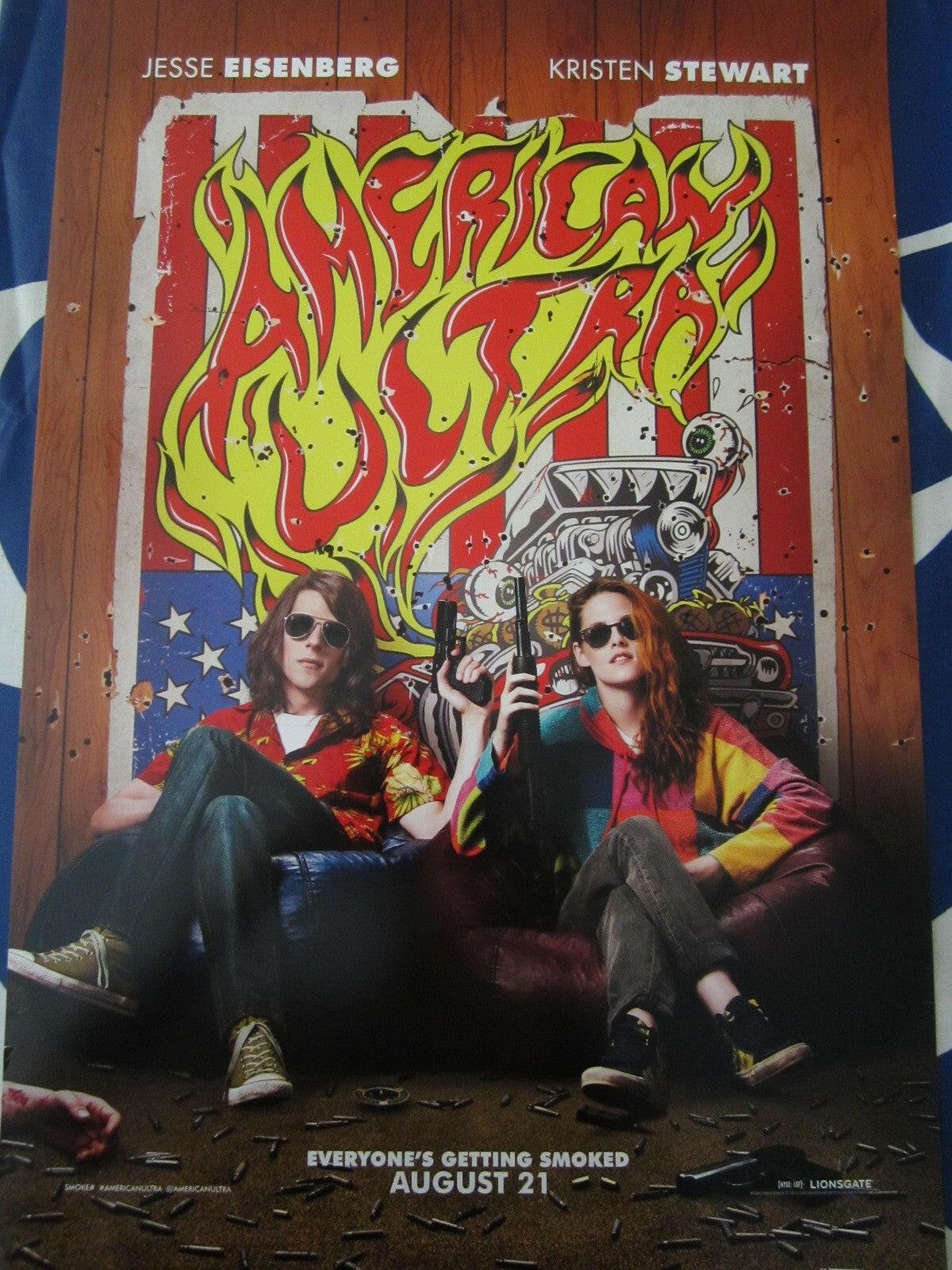 American Ultra mini poster Jesse Eisenberg Kristen Stewart - AutographsForSale.com
