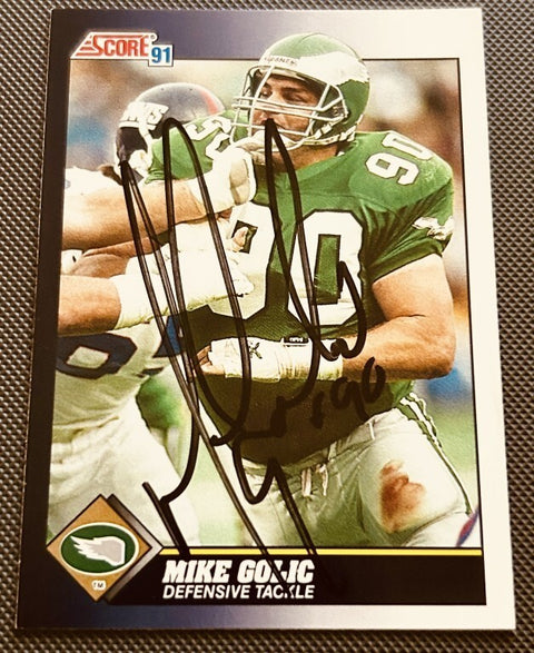 Mike Golic autographed Philadelphia Eagles 1991 Score football card ESPN - AutographsForSale.com