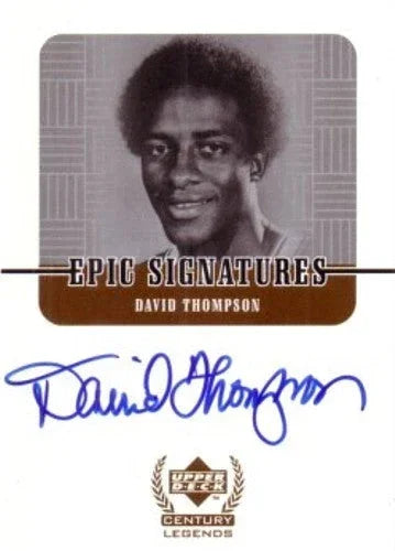 David Thompson certified signed 1999 Upper Deck Century Legends card Denver Nuggets - AutographsForSale.com