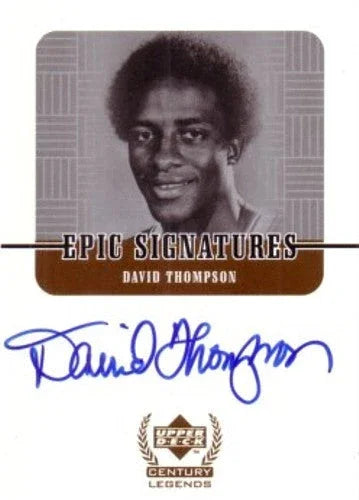 David Thompson certified autograph 1999 Upper Deck Century Legends card Denver Nuggets - AutographsForSale.com