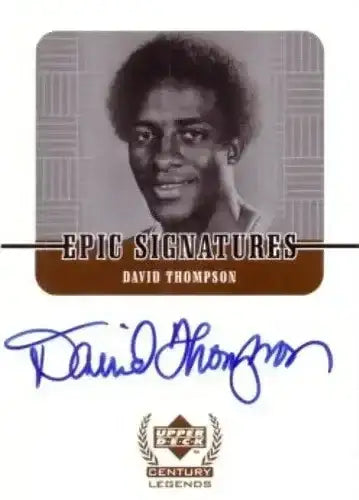 David Thompson certified signed 1999 Upper Deck Century Legends card Denver Nuggets - AutographsForSale.com