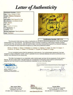 2008 Masters flag signed by 15 winners Arnold Palmer Phil Mickelson Nick Faldo JSA - AutographsForSale.com