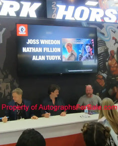 Nathan Fillion Alan Tudyk Joss Whedon signed Serenity 2016 SDCC mini poster JSA - AutographsForSale.com