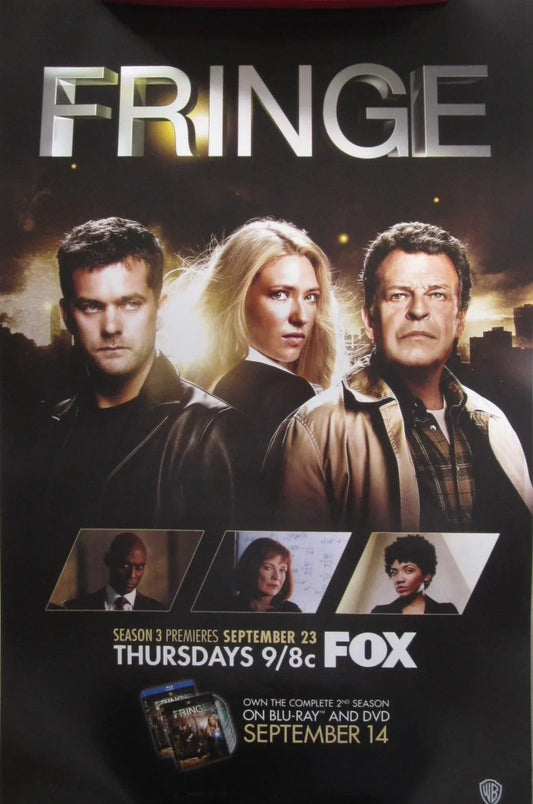 Fringe 2010 SDCC 11x17 cast poster Joshua Jackson John Noble Anna Torv - AutographsForSale.com