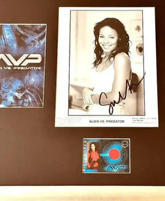 Lance Henriksen & Sanaa Lathan signed Alien vs Predator 8x10 movie photos framed JSA - AutographsForSale.com