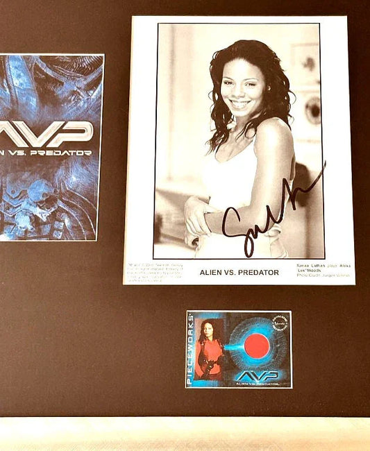 Lance Henriksen and Sanaa Lathan autographed Alien vs Predator 8x10 movie photos framed JSA - AutographsForSale.com