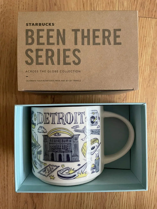 Starbucks 2018 Been There Series Detroit 14 ounce collector coffee mug NEW - AutographsForSale.com