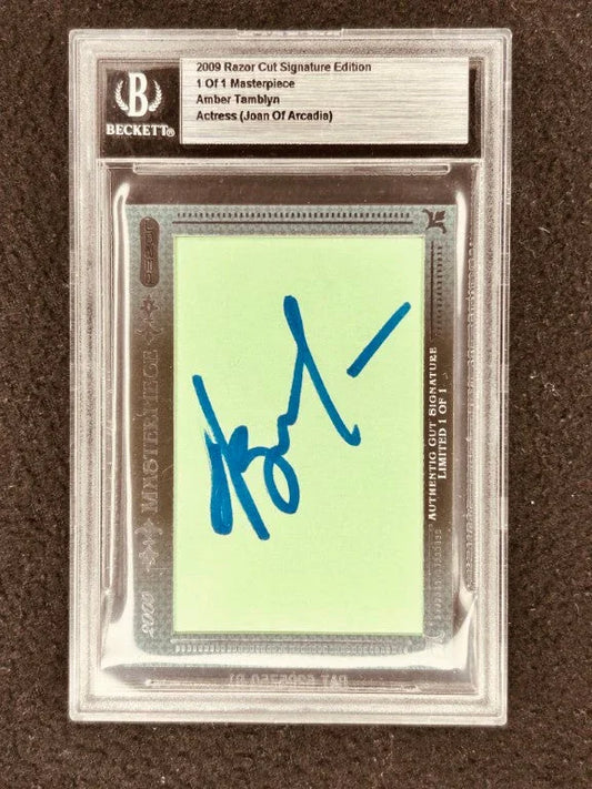Amber Tamblyn 2009 Razor (Leaf) Masterpiece Cut Signature certified autograph card 1/1 Joan of Arcadia - AutographsForSale.com
