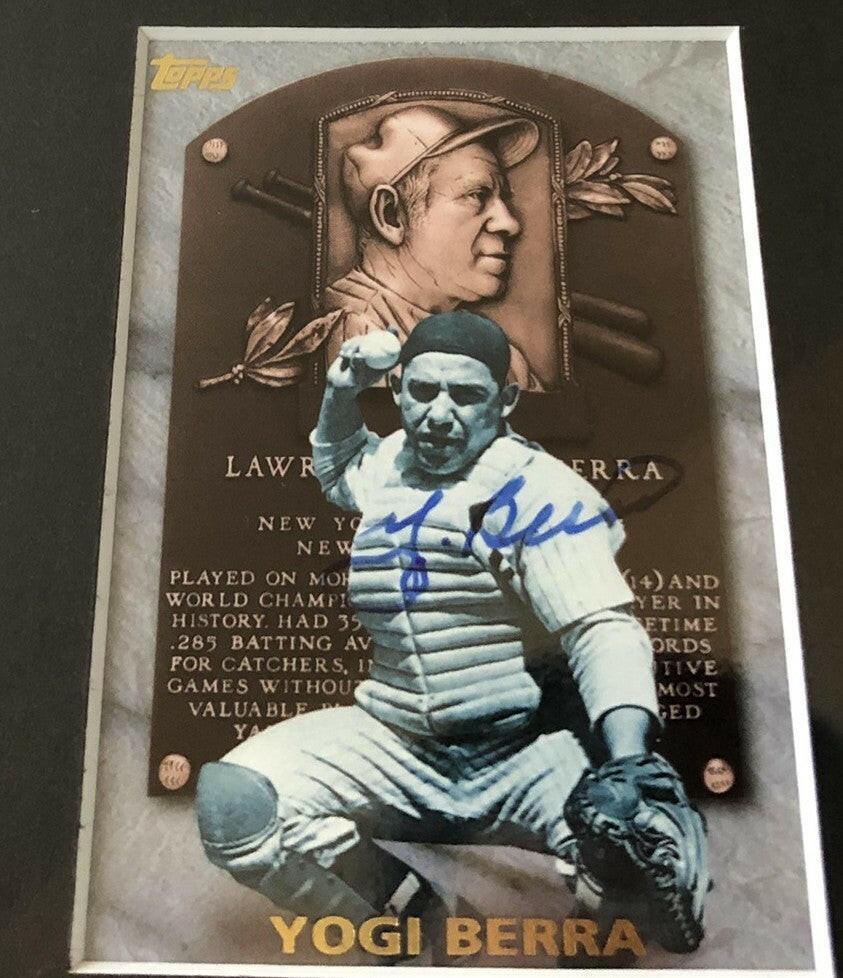 Yogi Berra signed Yankees 1999 Topps HOF card framed 2011 Sports Illustrated cover JSA - AutographsForSale.com
