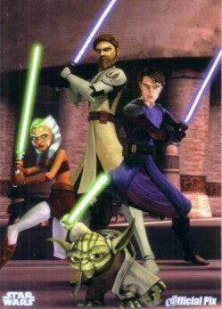 Star Wars Clone Wars Ahsoka Anakin Obi-Wan Yoda 2009 Comic-Con Official Pix promo card - AutographsForSale.com