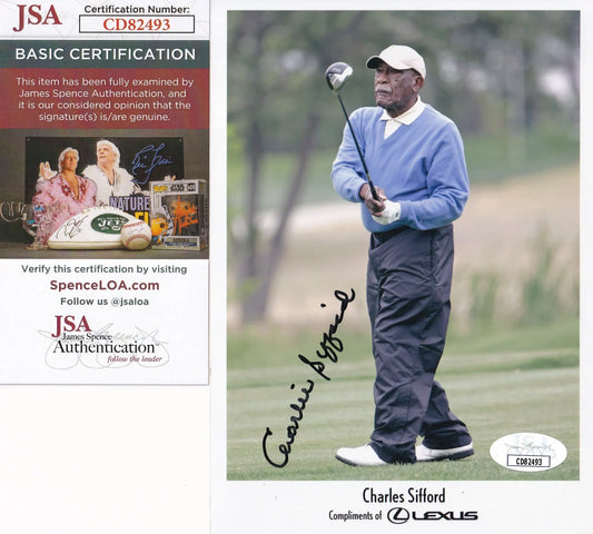 Charlie Sifford autographed Lexus golf 5x7 photo JSA - AutographsForSale.com