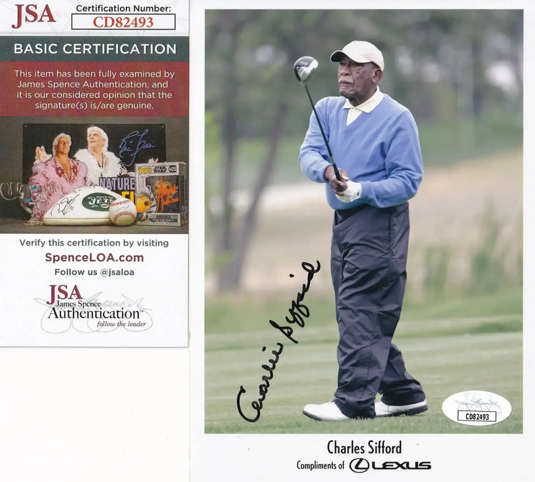 Charlie Sifford autographed Lexus golf 5x7 photo JSA - AutographsForSale.com