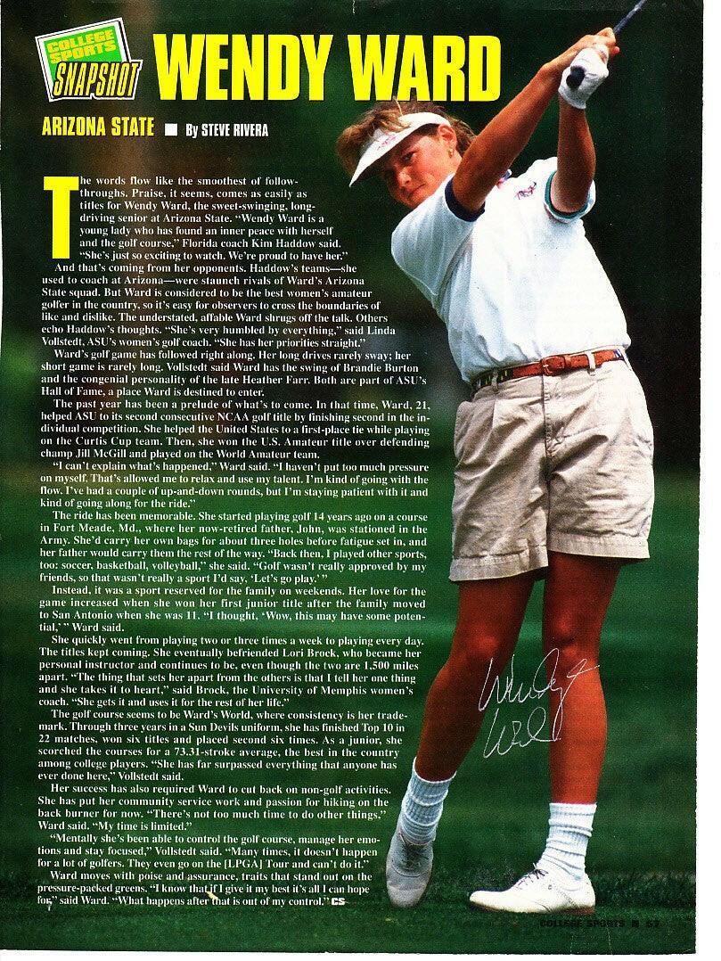 Wendy Ward autographed full page golf magazine photo - AutographsForSale.com