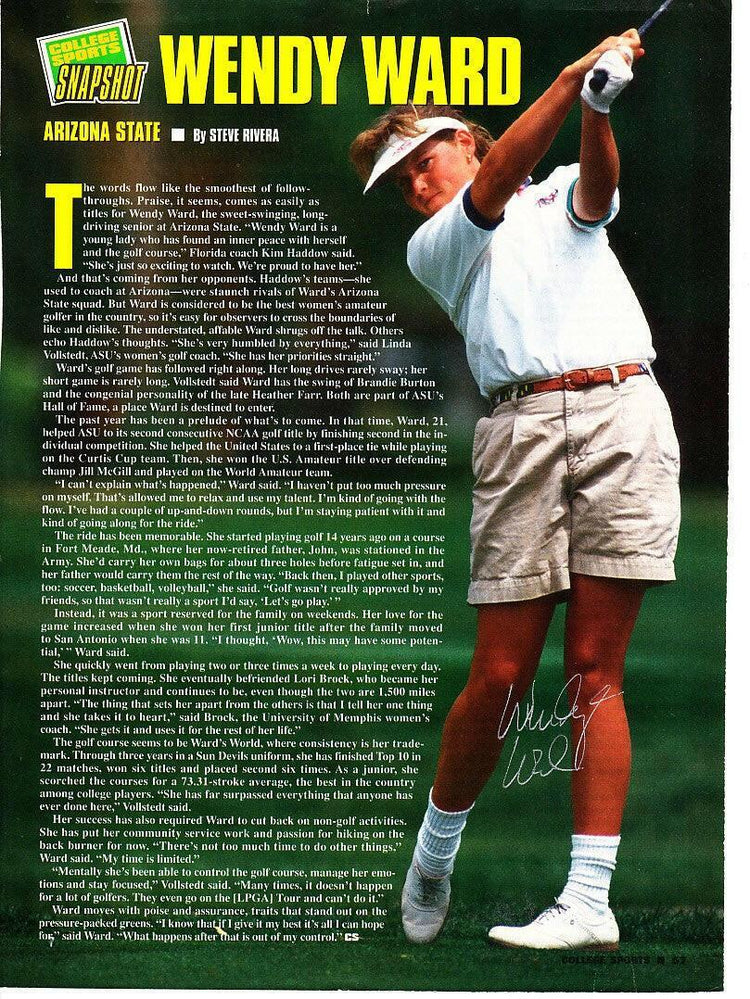 Wendy Ward autographed full page golf magazine photo - AutographsForSale.com