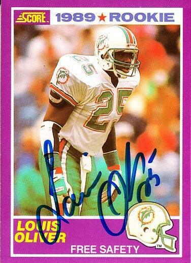 Louis Oliver signed Dolphins 1989 Score Supplemental RC - AutographsForSale.com