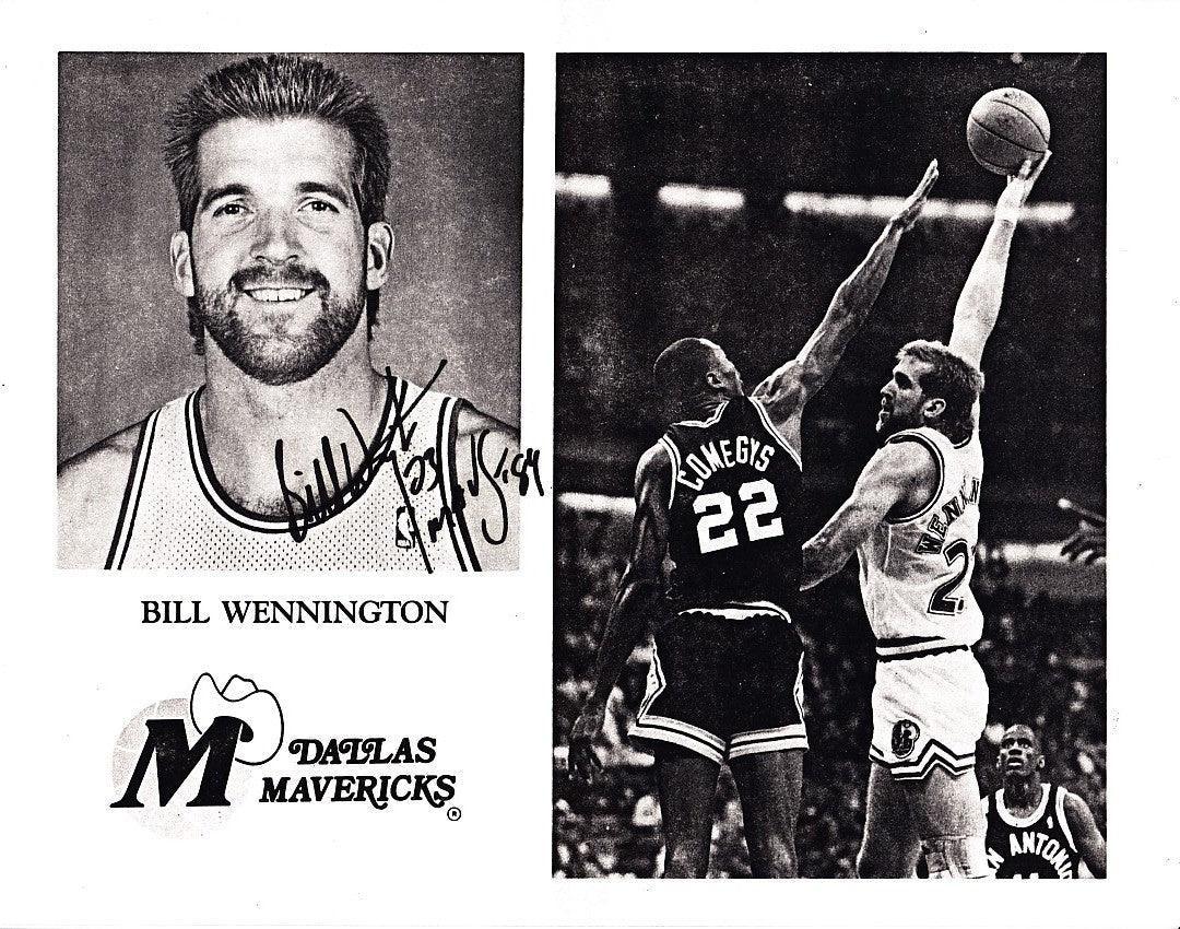 Bill Wennington signed Dallas Mavericks photo & logo sticker - AutographsForSale.com