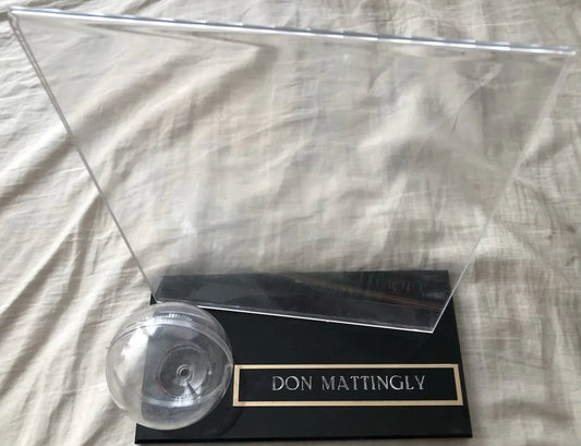 Don Mattingly baseball & 8x10 photo display case w/ engraved nameplate - AutographsForSale.com