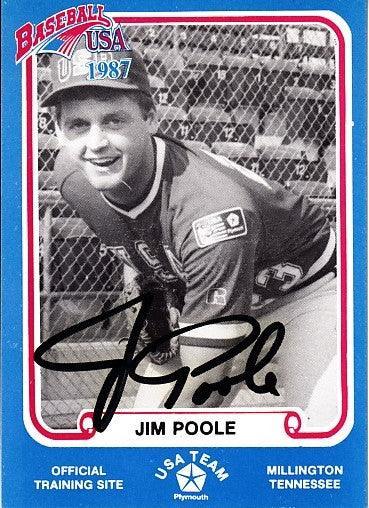 Jim Poole autographed 1987 Plymouth team USA blue card - AutographsForSale.com