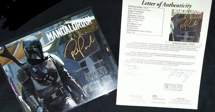 Pedro Pascal certified signed cut signature Mandalorian Star Wars 8x10 card JSA - AutographsForSale.com