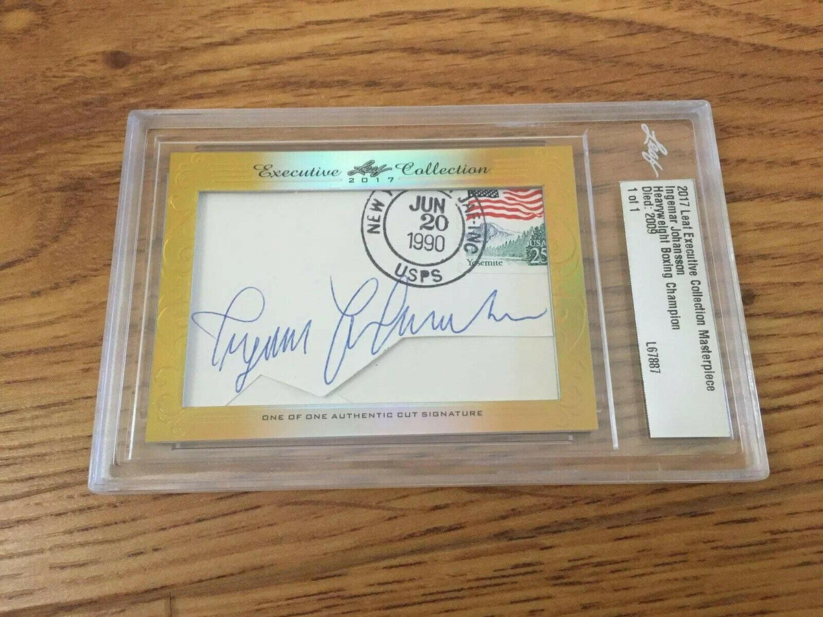 Ingemar Johansson 2017 Leaf Masterpiece Cut Signature certified autograph card boxing 1/1 JSA - AutographsForSale.com