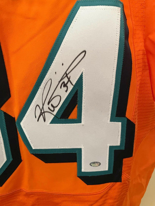 Ricky Williams signed Dolphins Nike Elite orange game model jersey SCHWARTZ - AutographsForSale.com