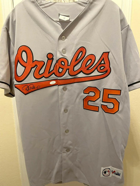 Rafael Palmeiro signed Orioles Majestic gray jersey JSA - AutographsForSale.com
