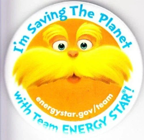 Lorax Dr. Seuss SDCC Energy Star promo button pin - AutographsForSale.com