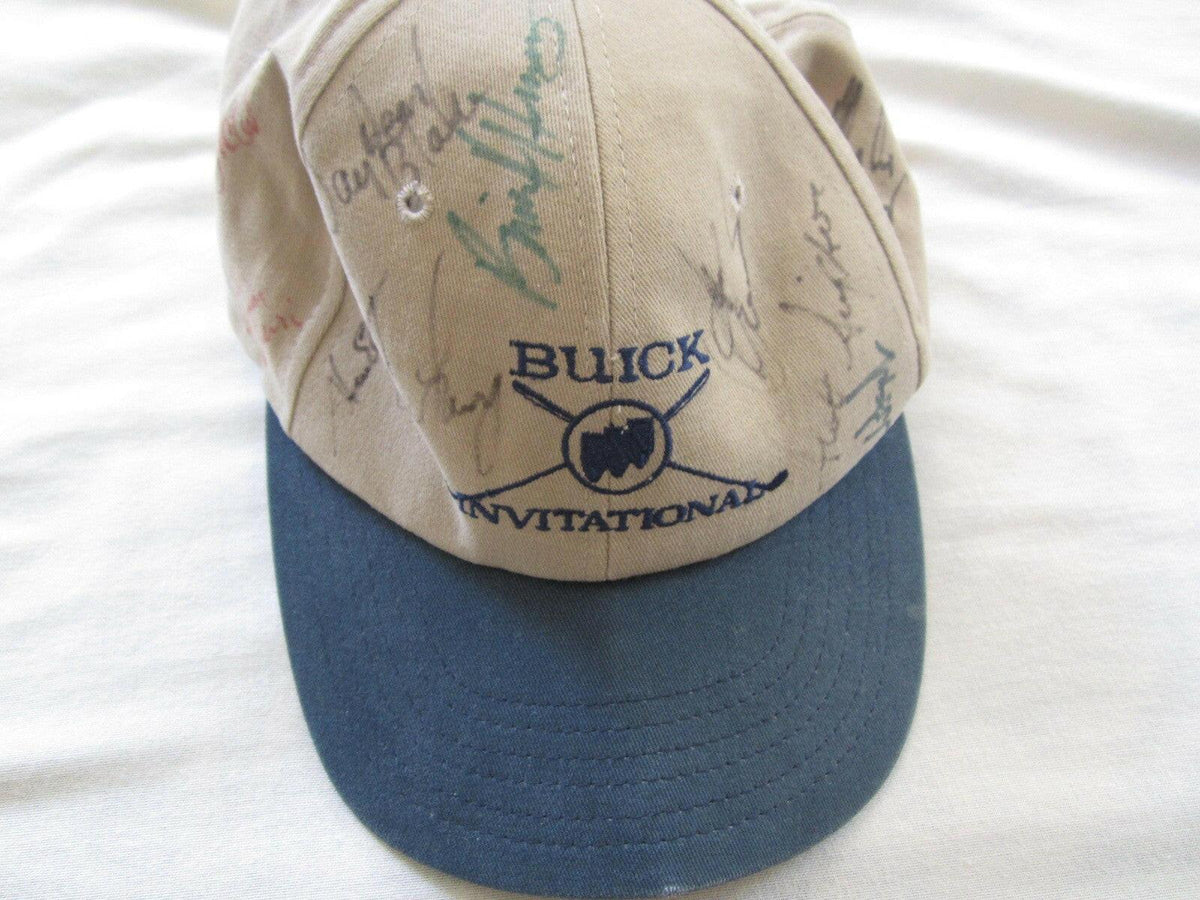 Buick Invitational golf cap signed by 10 PGA Tour Players Ben Crenshaw Steve Elkington Scott Simpson - AutographsForSale.com