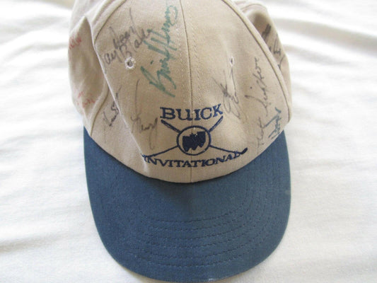 Buick Invitational golf cap or hat autographed by 10 PGA Tour players Ben Crenshaw Steve Elkington Scott Simpson - AutographsForSale.com