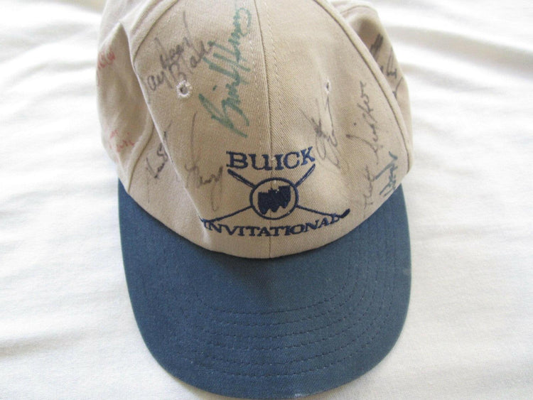 Buick Invitational golf cap signed by 10 PGA Tour Players Ben Crenshaw Steve Elkington Scott Simpson - AutographsForSale.com