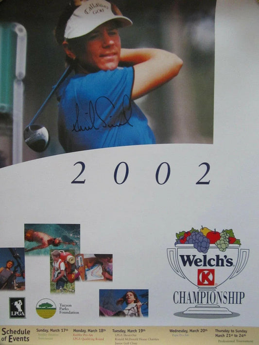 Annika Sorenstam signed 2002 LPGA Welchs Championship golf poster full name signature JSA - AutographsForSale.com