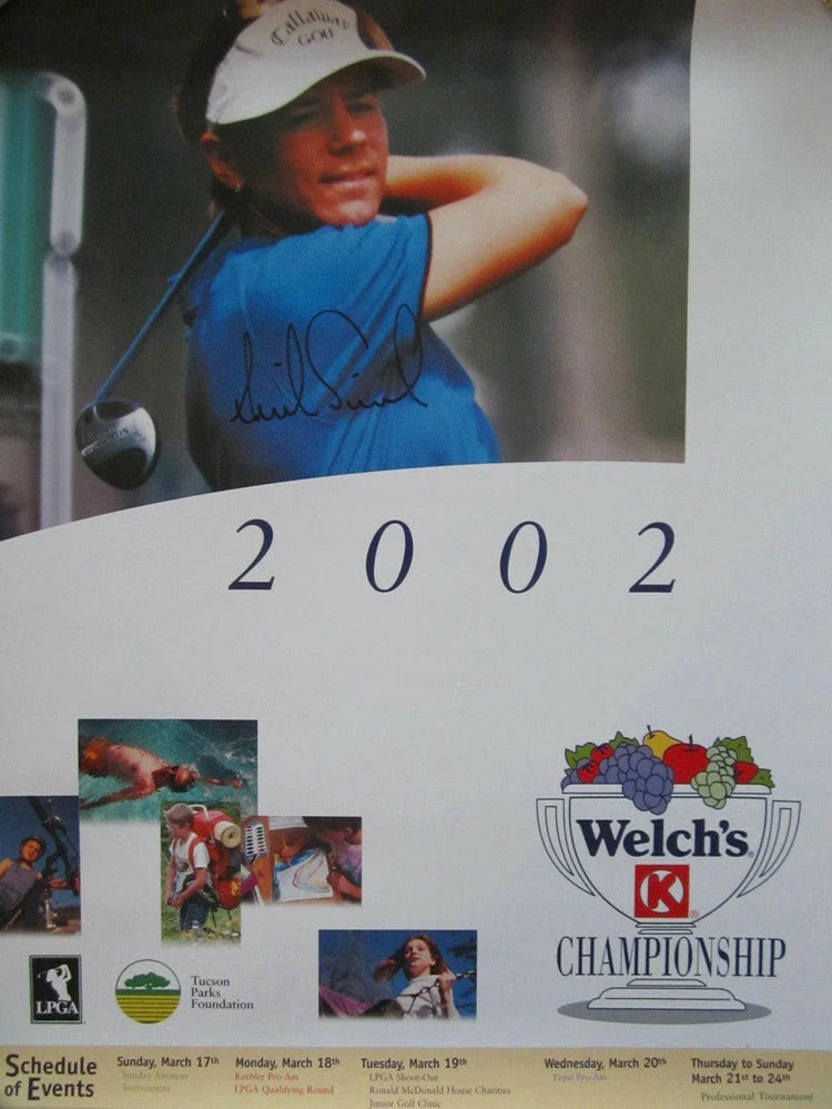 Annika Sorenstam signed 2002 LPGA Welchs Championship golf poster full name signature JSA - AutographsForSale.com