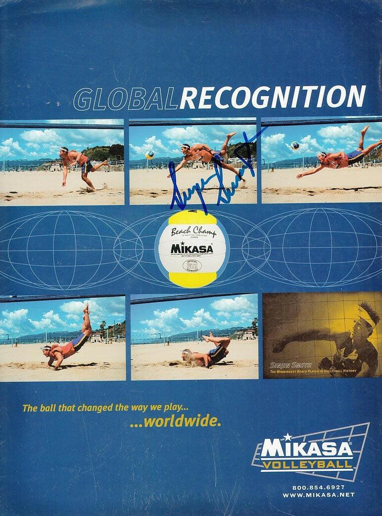 Sinjin Smith signed Mikasa Volleyball full page magazine Ad - AutographsForSale.com