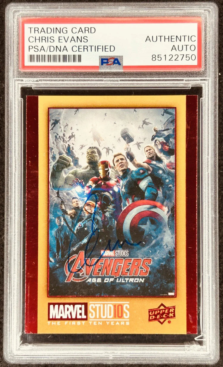 Chris Evans signed Avengers Age of Ultron 2018 Upper Deck movie poster card PSA/DNA - AutographsForSale.com