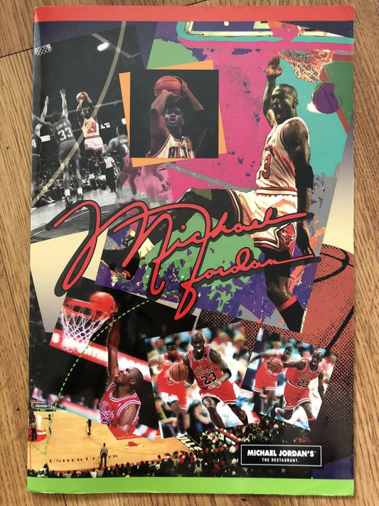 Michael Jordan Chicago restaurant laminated dinner menu - AutographsForSale.com