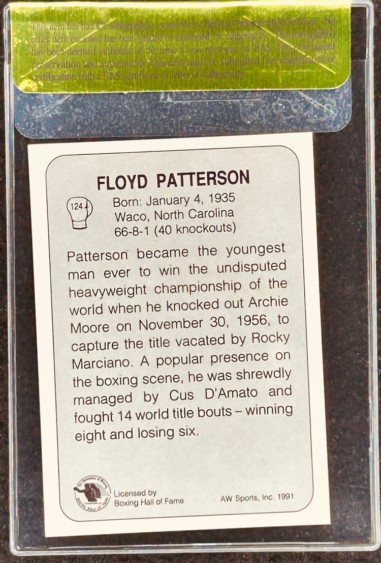 Floyd Patterson autographed 1991 All World boxing card (BAS) - AutographsForSale.com
