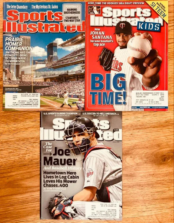 3 Twins Sports Illustrated & SI for Kids magazines Joe Mauer Jim Thome Johan Santana - AutographsForSale.com