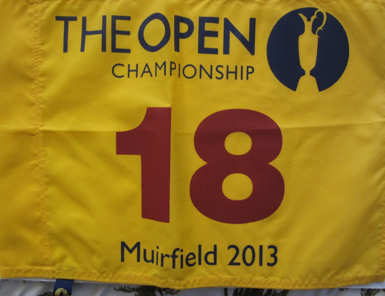 2013 British Open Championship golf flag Phil Mickelson wins Claret Jug - AutographsForSale.com