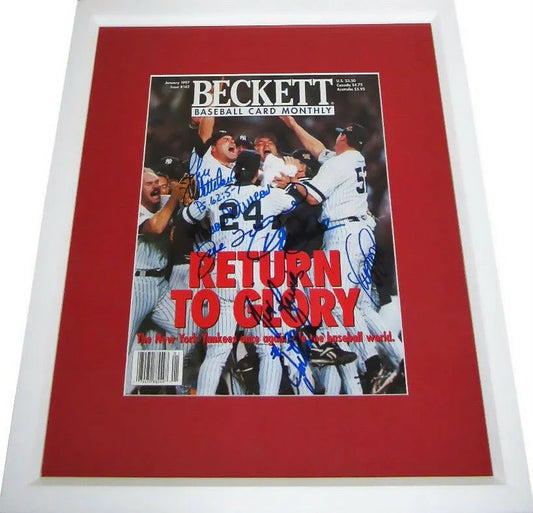 1996 New York Yankees autographed World Series magazine cover framed Derek Jeter Joe Torre John Wetteland JSA - AutographsForSale.com